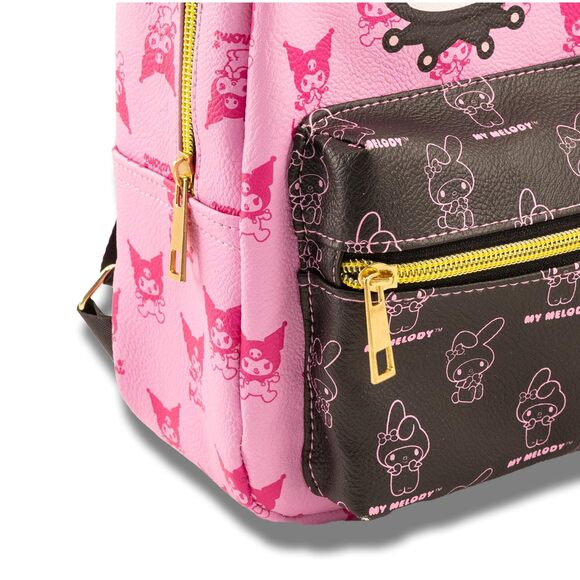 8240 Sanrio Kuromi and My Melody Mini Backpack for Girls | PU Leather